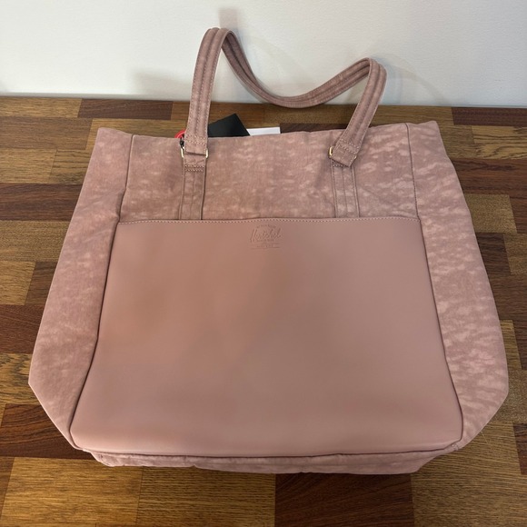 Herschel Orion Tote Ash Rose Large Shoulder Bag Travel Nylon NWT Pocket Cosmetic - Picture 4 of 9
